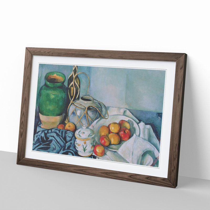 Still Life with Apples Vol.1 by Paul Cezanne - Picture Frame Painting, Walnut, 27cm H x 36cm W x 2cm D