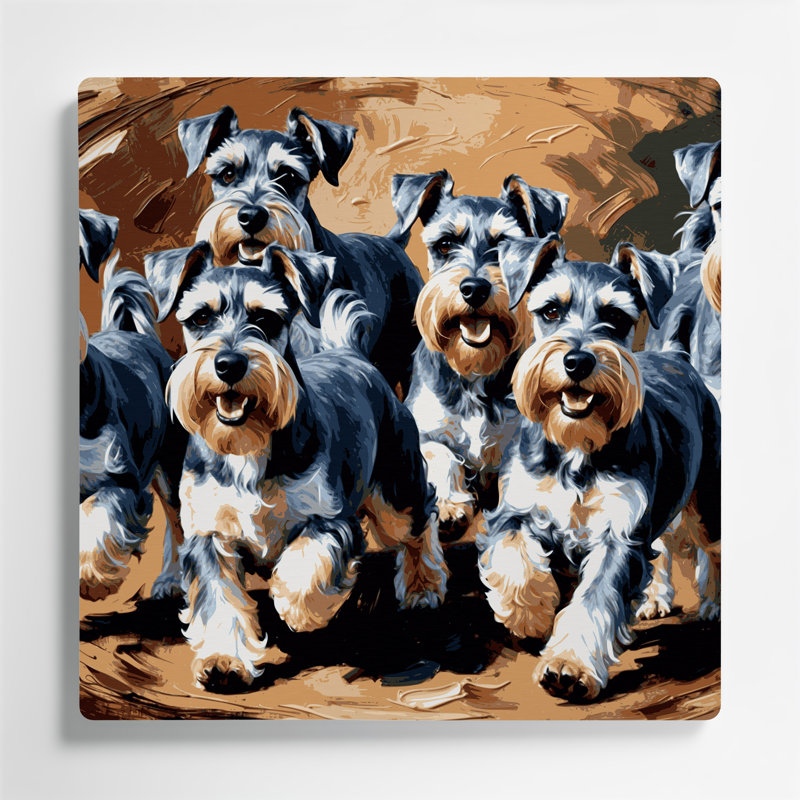 Schnauzer miniature en métal noir, H 16 po x l 16 po