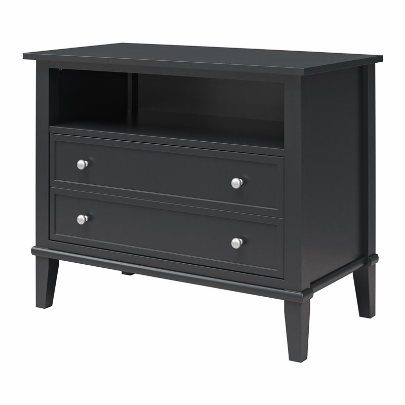 Table de chevet large avec tiroir Caseton, Noir