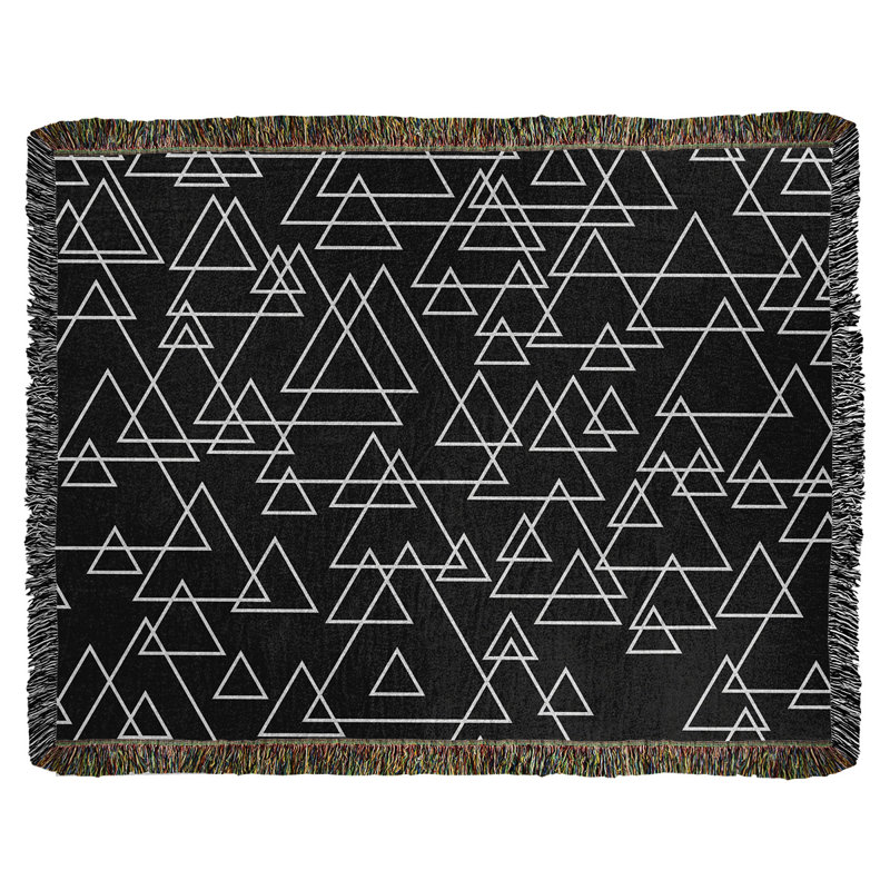 Couverture de coton tissée en triangle dispersable, l 50 po x L 60 po, Noir