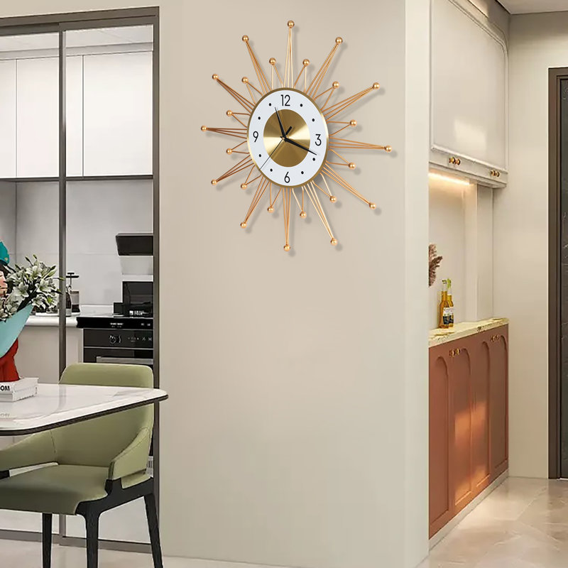 19.68" Modern Gold Silent Wall Clock