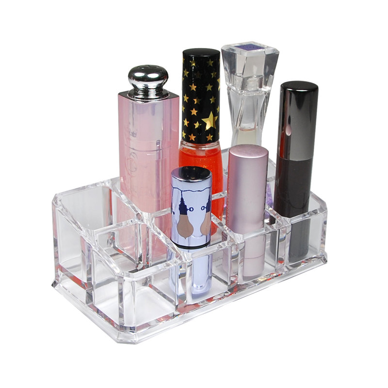 Organisateur de maquillage rectangulaire avec 8 espaces de rangement