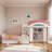 Bunk Bed With Upholstered Guardrail, Drawers, Wardrobe And Built-in Hanging Rod-995232727