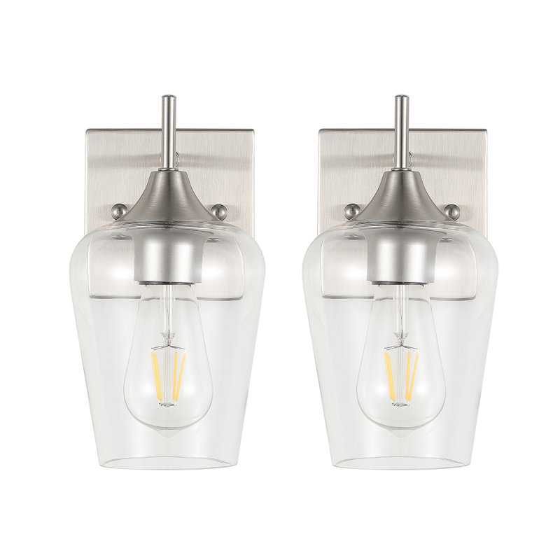 Dimmable Wall Sconce Set (Set Of 2), Nickel