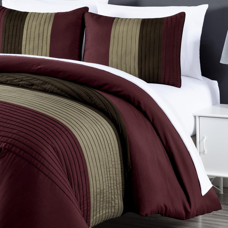 Full Burgundy Coffee Brown Microfiber Bed in a Bag Set