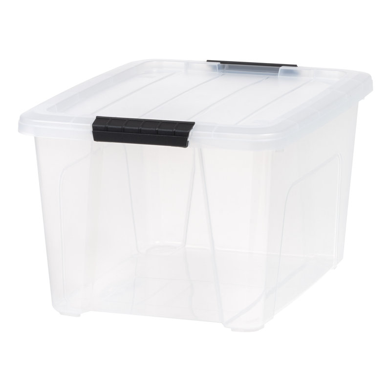 Contenant de rangement IRIS, H 4,45 po x l 8 po x P 14,1 po, Blanc transparent