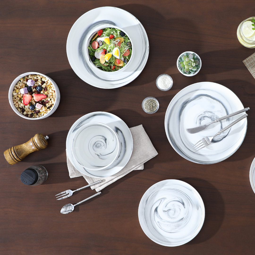 24 Piece Porcelain China Dinnerware Set - Service for 8