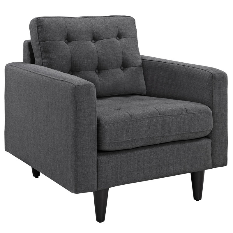 Rea Upholstered Fabric Armchair In Gray, Gray
