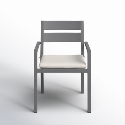 Vivant Aluminum Outdoor Dining Armchair with Cushion -  Joss & Main, F9A04B764CA5482AB85D0D98EB8D7E04