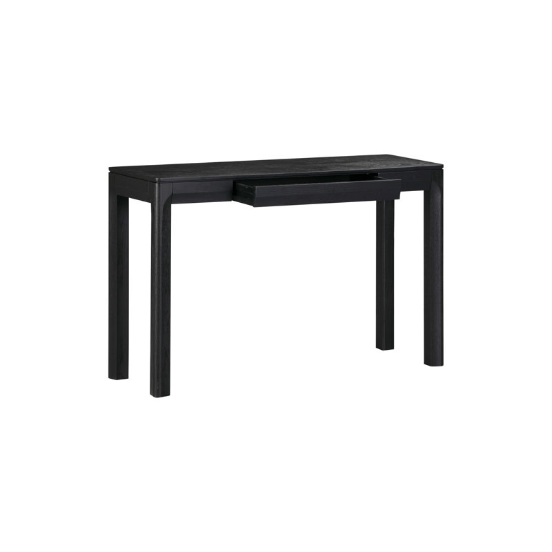 NTC Flow Modern Wooden Rectangle Console Table with Hidden Drawer – Waterproof & Heat Resistant, Burnt Black