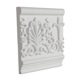 1 in x 7-1/16 in x 6 in Long Decorative Leaves Polyurethane Frieze Panel Moulding Sample