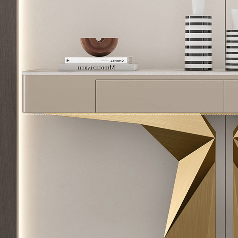 Console Modern Minimalist Luxury Art, H 33,46 po x l 59,06 po x P 13,78 po, Or champagne