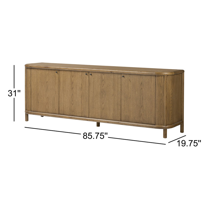 Florent 85.75" Wide Sideboard, Amber Oak