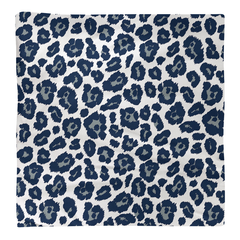 Cotton Animal Print Square Napkin, White/Silver, 10" x 10"