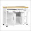 Îlot de cuisine extensible de 47 pouces avec rangement, prise de courant et conception mobile pour les cuisines modernes-748943502
