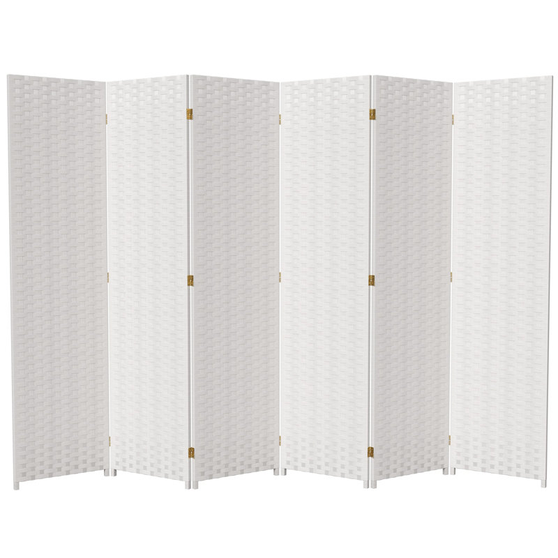 70.75" x 140" 8 Panel Room Divider, 6, 70.75" H x 105" W x 0.75" D, White