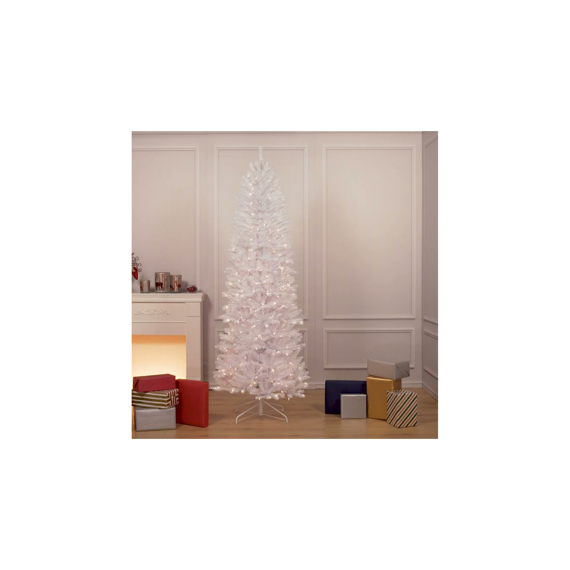 Hattaway Lighted Artificial Fir Christmas Tree, 6.5' H