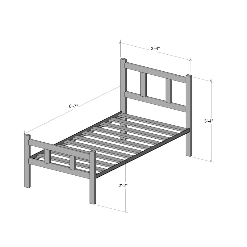 Lit plateforme simple, Blanc