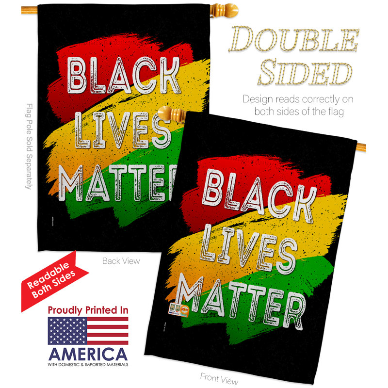 Le polyester décoratif à 2 faces 40 x 28 po de black lives freedom-impressions drapeau pour la maison