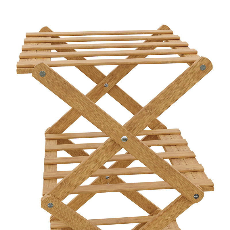 Stackable Shoe Rack, 122cm H x 26cm W x 26cm D, Light Brown