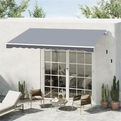 Dakota Fields Polyester Green Cover Retractable Patio Awning