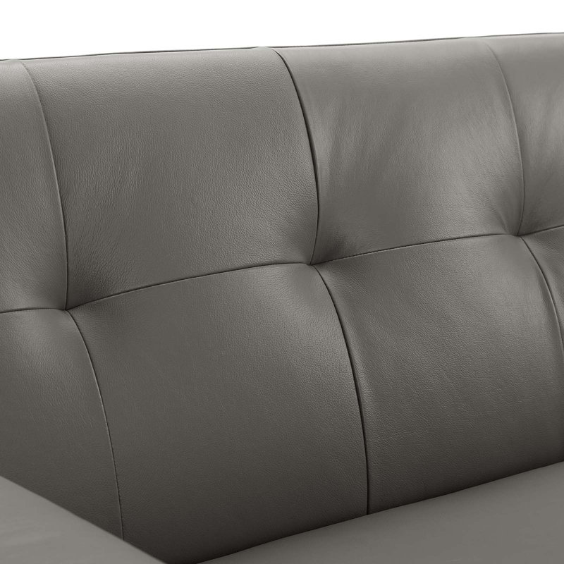 Canapé de salon en cuir Modway Engage, Cuir véritable gris, Noir