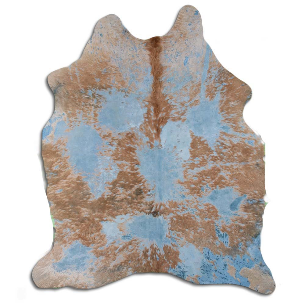 Foundry Select ACID WASHED HAIR ON Cowhide RUG DISTRESSED ACQUA BLUE 1 ...
