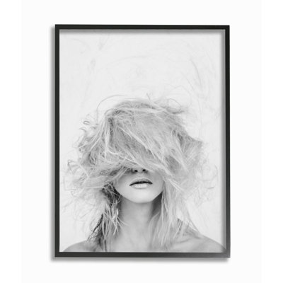 " Fashion Model Wild Hair Makeover Black And White Portrait " by Design Fabrikken