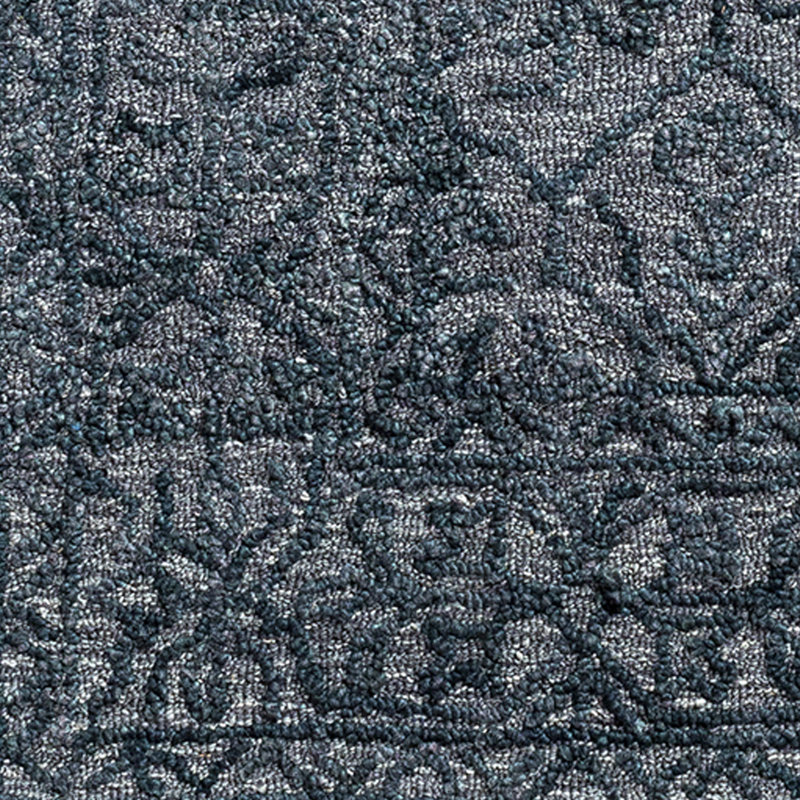 Moroccan Wool Hand Tufted Area Rug, Charcoal/Deep Teal, Rectangle 183 x 274 cm