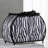 11.75" In Zebra Animal Print Purse W/ Black Faux Handle Table Lamp