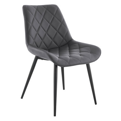 Faux Leather And Metal Dining Chairs -