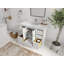 42 po X P 22 po Meuble-lavabo simple D Alys blanc avec bordure en quartz blanc (option poignées)-93392678