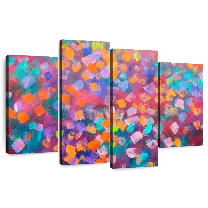 Avery abstrait coloré, H 22 po x l 36 po