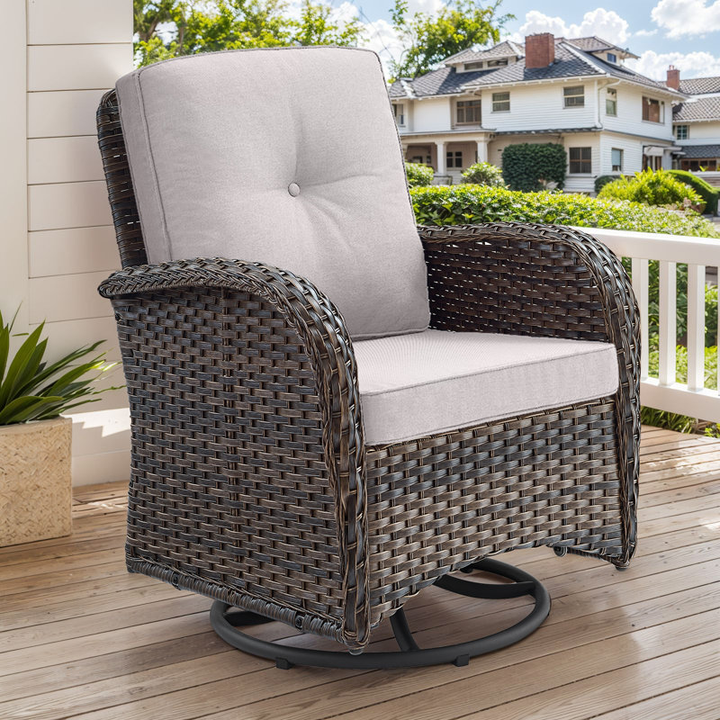 Fauteuil oscillant d'extérieur Gaetanino, Brun, Beige