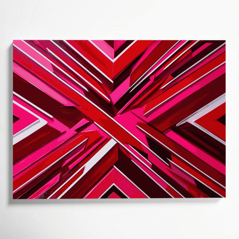 Hard Hard 23, art mural sur toile rouge, H 11 po x l 14 po