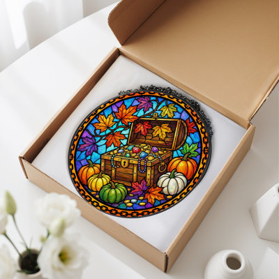Panneau de vitrail 12 "H Autumn Treasure