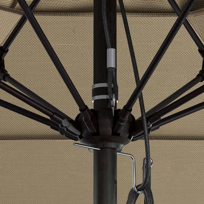 Parasol de patio commercial en bronze 11 pi avec olives en champagne, Tanné