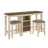 Madalina Dual-Tone Farmhouse Counter Height Dining Set - Table, Storage Unit And 2 Stools. Creamy Off White Finish