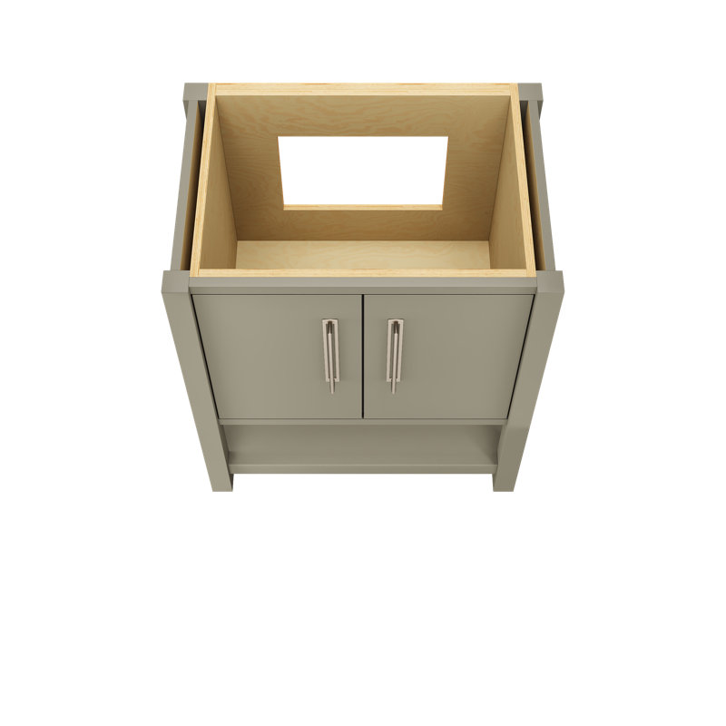 Kiawah Single Bath Vanity, 30", French Olive, Satin Nickel