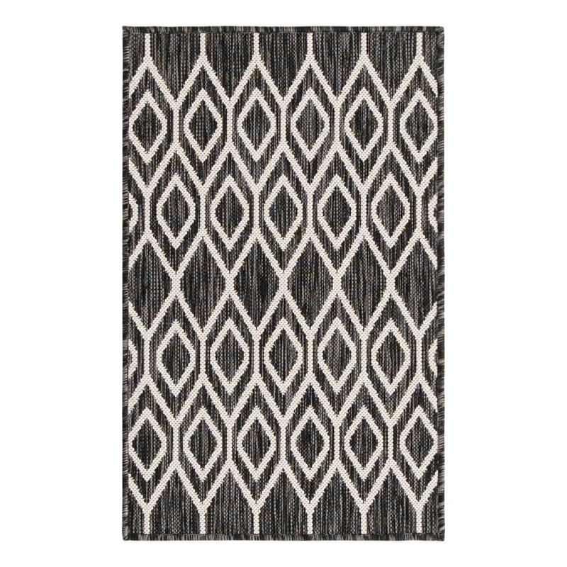 Tapis intérieur / extérieur Turks and Caicos, Noir, Rectangle 2 pi x 3 pi 1 po