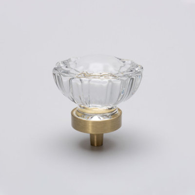 1 1/2" Round Amber Glass Knob
