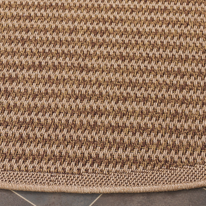 Leiam Performance Solid Color Indoor/Outdoor Area Rug, Round 6'7"