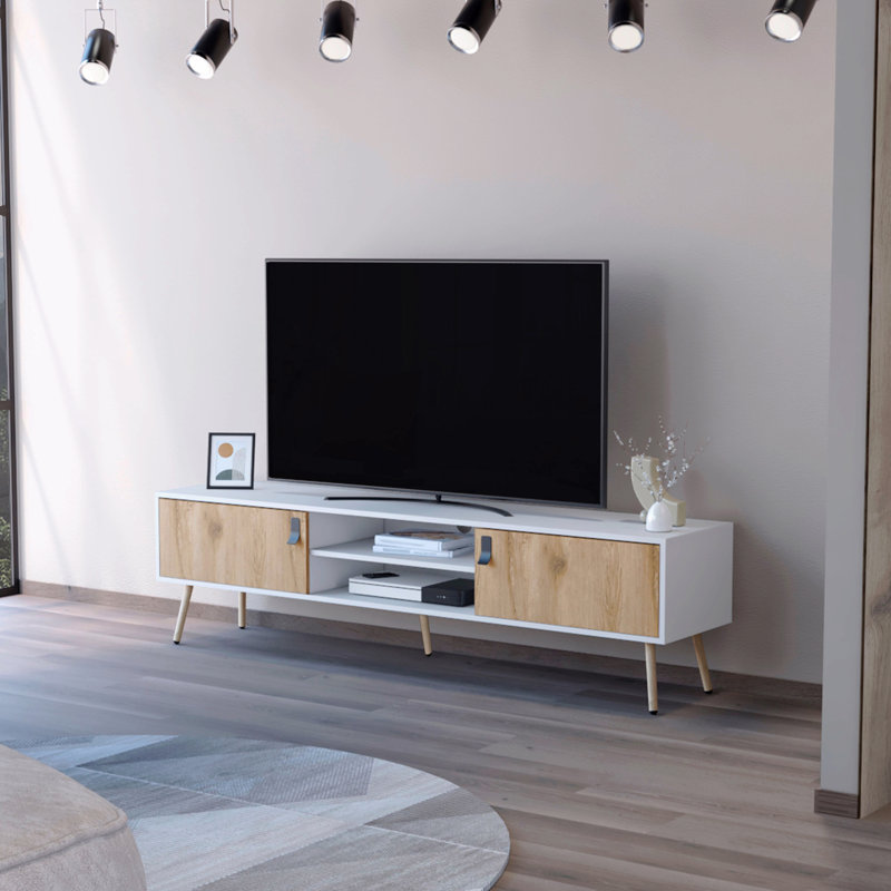 Meuble télé 2 tiroirs à charnières