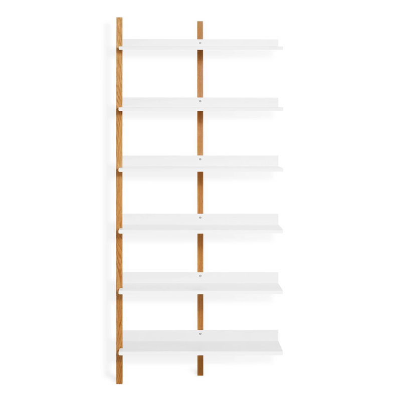 Browser Solid Wood Bookcase, (6 Shelves) 82" H x 37" W x 17" D, Walnut/Oblivion