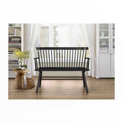Vintage Wood Spindle Back Bench