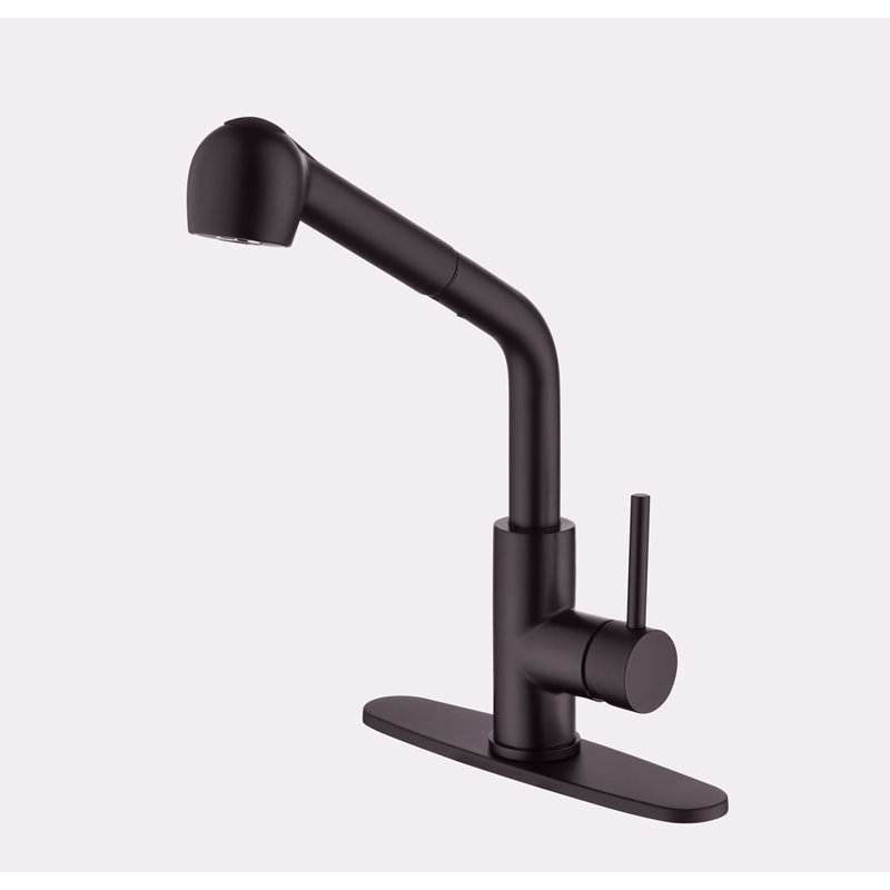 Kitchen Faucets With Pull Down Sprayer, Single Handle Kitchen Sink Faucet With Pull Out Sprayer, Matte Black