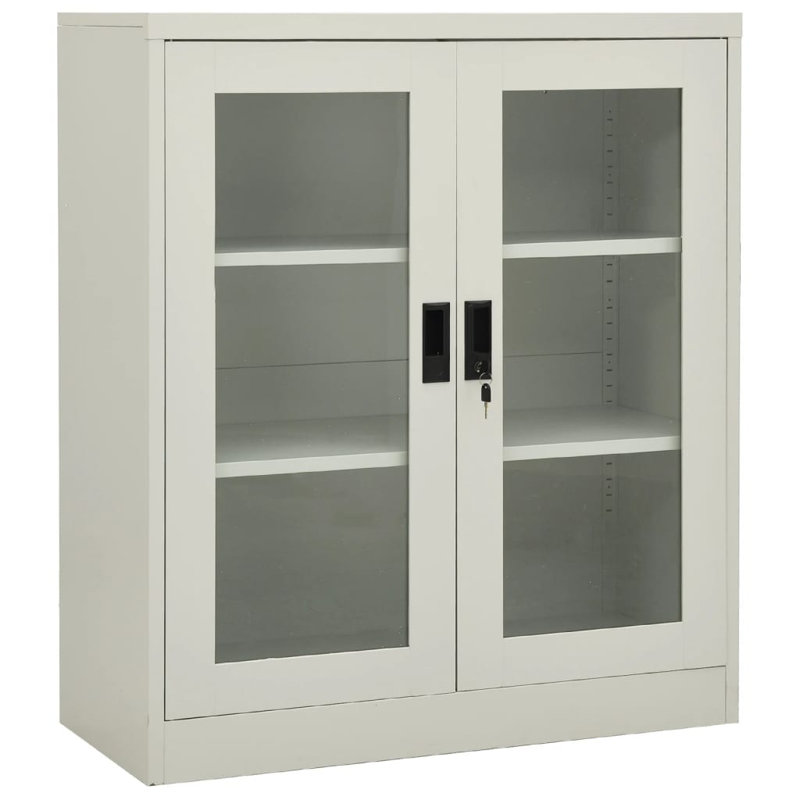 Office Cabinet Steel, Gray, 35.4" x 15.7" x 35.4"