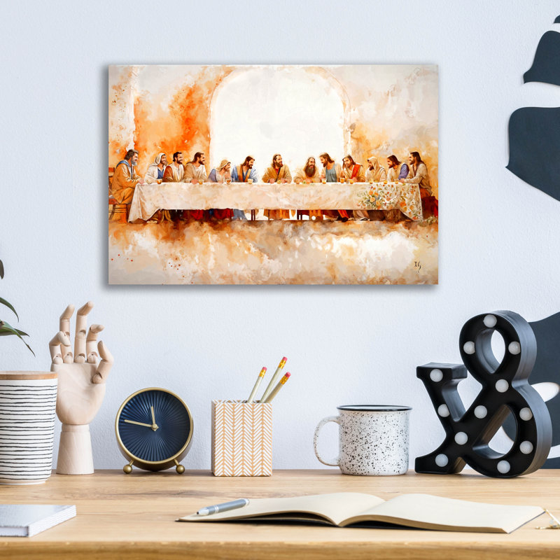 «The Last Supper» par Ivan Guaderrama, art mural en verre acrylique, H 12 po x l 16 po x P 0,13 po