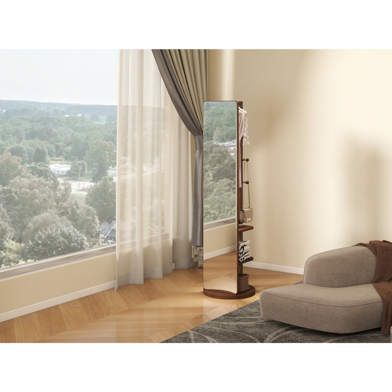 Miroir multifonctionnel pleine longueur, Noyer