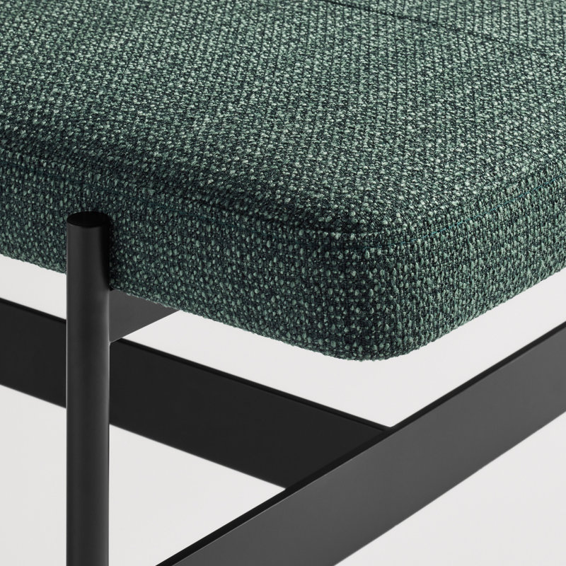 Banc de salle à manger Daybench, Manteau Maharam en persil / Oblivion, H 17 po x l 55 po x P 19 po